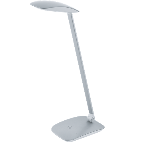 Cajero LED bordlampe i Silver plastik med Touch lysdæmper, 4,5W LED, bredde 10 cm, dybde 15 cm, højde 50 cm.